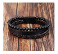 Natural Stone Volcanic Leather Bracelet Stainless Steel Multilayer Men's Titanium Steel Jewelry Leather Braided Bracelet