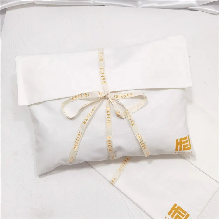 Wholesale Canvas Recycled Cotton Envelope Folded Closure Cosmetic Bag Cotton Handbag Packaging Pouches Canvas Envelope Dust Bag