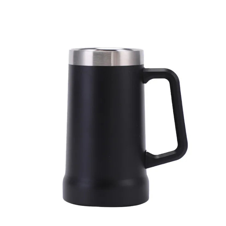 Vacuum Flask Water Bottle Double Wall Stainless Steel 304 Large Capacity 24oz Beer Bottle with Handle Handgrip Travel Mug Camp