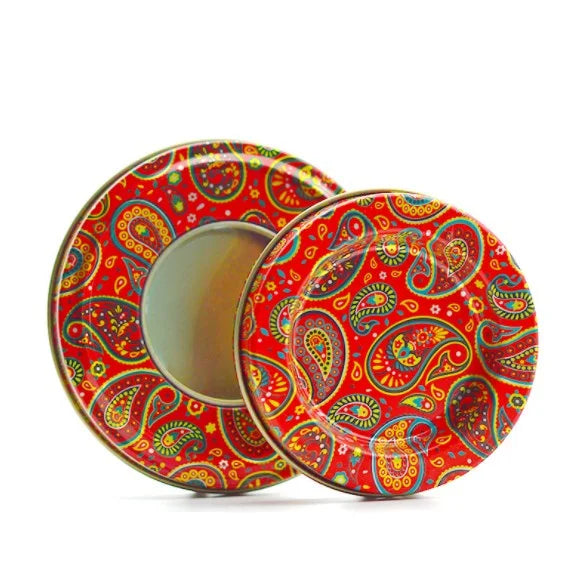 Wholesale Printed Round Gold Metal Aluminumsaffron Tin Box Container Packaging Round Saffron Tin Cans