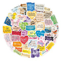 50Pcs Retro Phrase Quote Graffiti Stickers for Luggage Bottle Decor Cool Wasted Scrap Paper Sticker