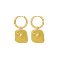 HipHop 18k Gold Plated Stainless Steel Listion to Me Lip Women Body  Art Pendant Hoop Earrings