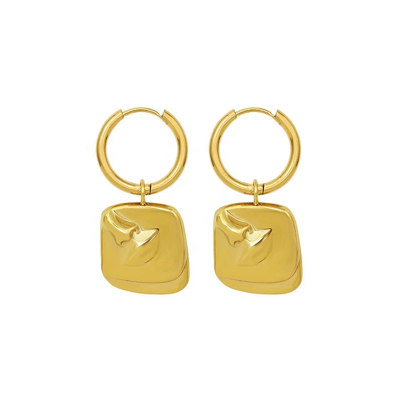 HipHop 18k Gold Plated Stainless Steel Listion to Me Lip Women Body  Art Pendant Hoop Earrings