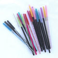 Newest 2024 Glitter Plastic Disposable Straight Head Mascara Wands Spoolies Long Eyelash Extension Brush Mascara Wand