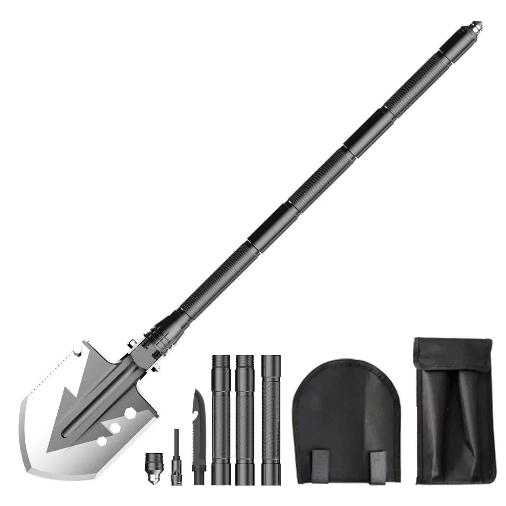 Wilderness Survival Tool Kit Multifunction Folding Tactical Camp Outdoor Spade & Shovel
