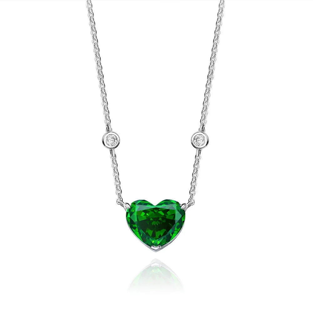 Factory products newest 10*12mm Ice cut aquamarine blue love heart pendant high carbon diamond zirconia 925 silver necklace