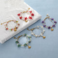 Bohemian Jewelry Irregular Natural Stone Bangle Stainless Steel Shell Charm Crystal Bracelet