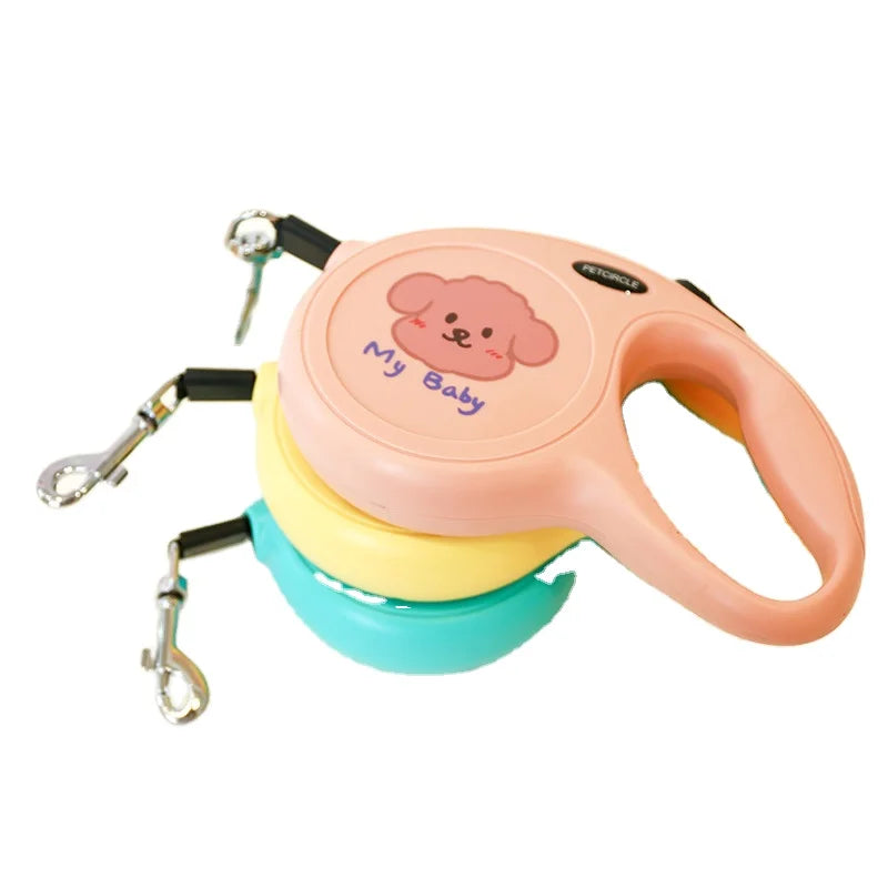 5m Retractable Mini Dog Walking Leash Extension Fashion Printed Puppy Auto Traction Rope Solid Lovely Plastic Nylon Dog Cat