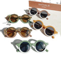 Color-Match Leopard Print Sunglasses for Boys and Girls Trendy Anti-Ultraviolet Kids Shades with Plastic Frame
