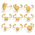 Wholesale Stainless Steel Rings Base Setting Cabochon Cameo Tray Bezel Blank Jewelry Making Supplies Findings