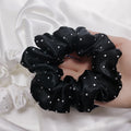 New Arrival 100% Silk Grade 6A Hair Ring 22-momme Mulberry Silk Hair Scrunchies With Crystal Cloth Decoration