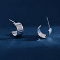 Wholesale Earrings Jewelry Rhodium Plated Cubic Zirconia Half Circle Stud Earring 925 Sterling Silver Fine Jewelry Earrings