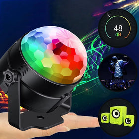 Sound Activated Party Lights with Remote Control Dj Lighting RGB Disco Ball Stage Par Light for Home Room Dance Parties Bar
