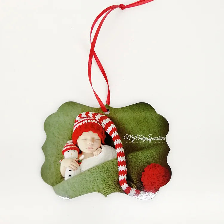RubySub Christmas Decoration Supplies Rectangular MDF Sublimation Blank Christmas Ornaments