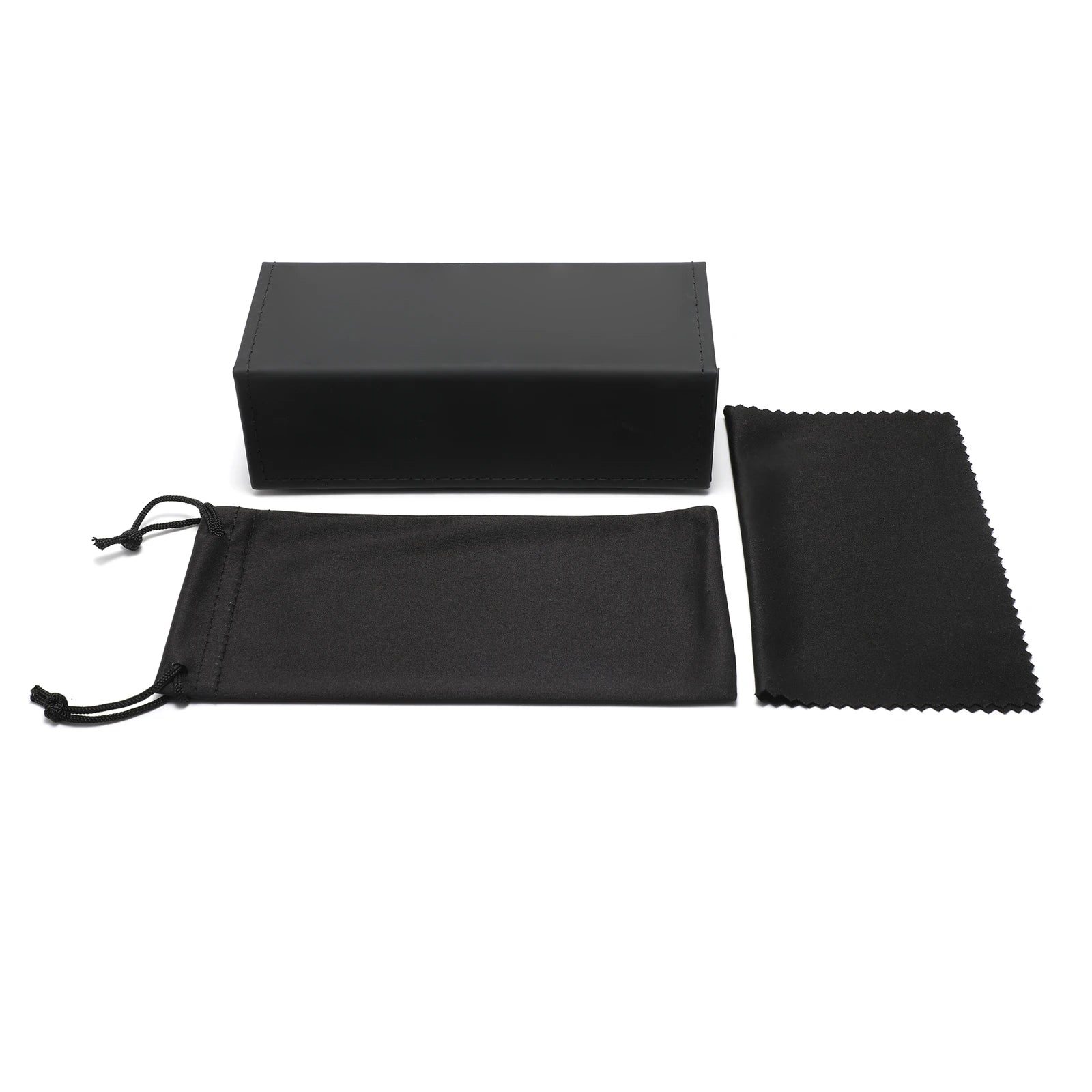 Custom Logo Free Design Flax PU Sunglasses Packaging with Pouch Cloth Eye Glasses Case Sunglasses Box Set