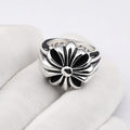Flower Silver Style Mens Rings Brass Ring Men Vintage Trendy Ring