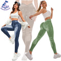 2025 New 10 Colors Nylon Digital Print Imitation Denim Leggings Gym Fitness Scrunch Butt Yoga Wear Elastic Stretching Pants