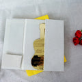 Unique Guitar Shape Gold Mirror Acrylic Wedding Cards Velvet Hardboard Invites with Custom Engraving Text
