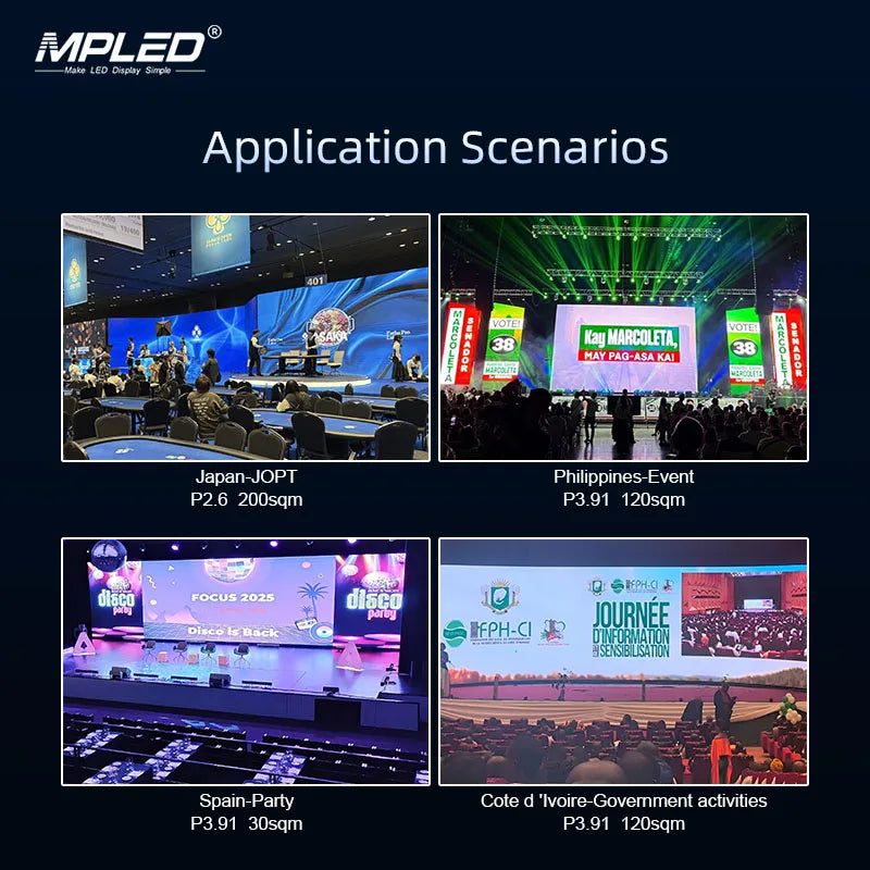 MPLED Full Color Outdoor LED Display 5000cd Brightness 2-Year Warranty for Wedding Stage Backdrop