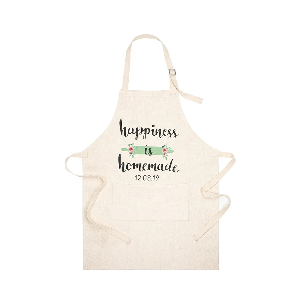 Factory Manufacturer Fast Delivery Classic Design Sublimation Blanks Textile Christmas Chef Cooking Kitchen Barber Linen Apron