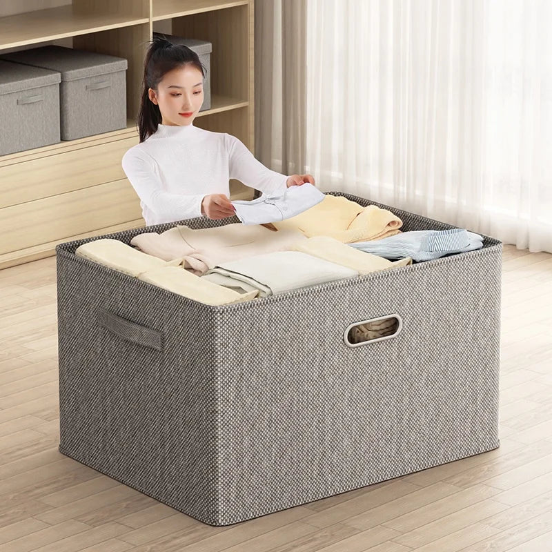 Extra Large Foldable Clothes Storage Box with Lids New Launched Wardrobe Clothing Organizer High Capacity Use for Bags