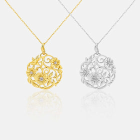 FUAMAY Fashion Dainty 925 Sterling Silver Necklace Vintage Hollow Flower Necklace