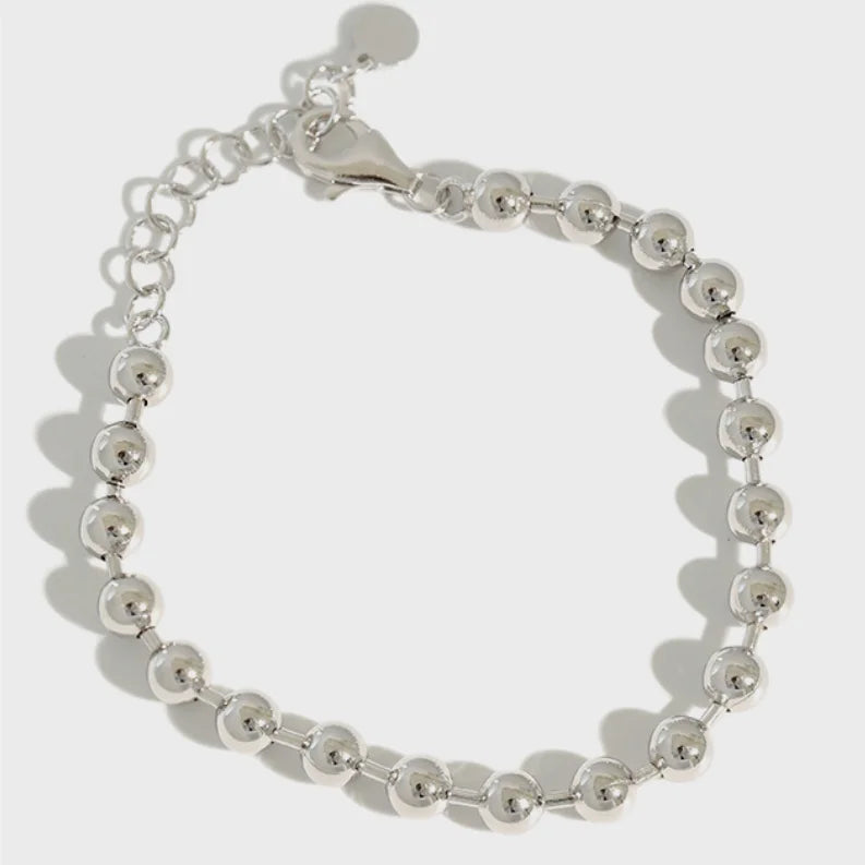 Wholesale Trendy Beaded Bracelets 925 Sterling Silver Bracelets for Women Rhodium Plated 925 Silver Jewelry
