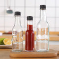3 5 10oz Woozy Clear Glass Bottle with Plastic Cap and Orifice Reducer