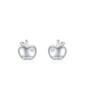 Delicate Earring 925 Sterling Silver Mini Apple Fruit Stud Earrings for Women Jewelry Making