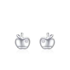 Delicate Earring 925 Sterling Silver Mini Apple Fruit Stud Earrings for Women Jewelry Making