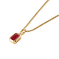MJ Jewelry DIY Accessories Women's Fashion Cubic Zirconia Necklace Stainless Steel Color 12 Birthstone Pendant Necklace