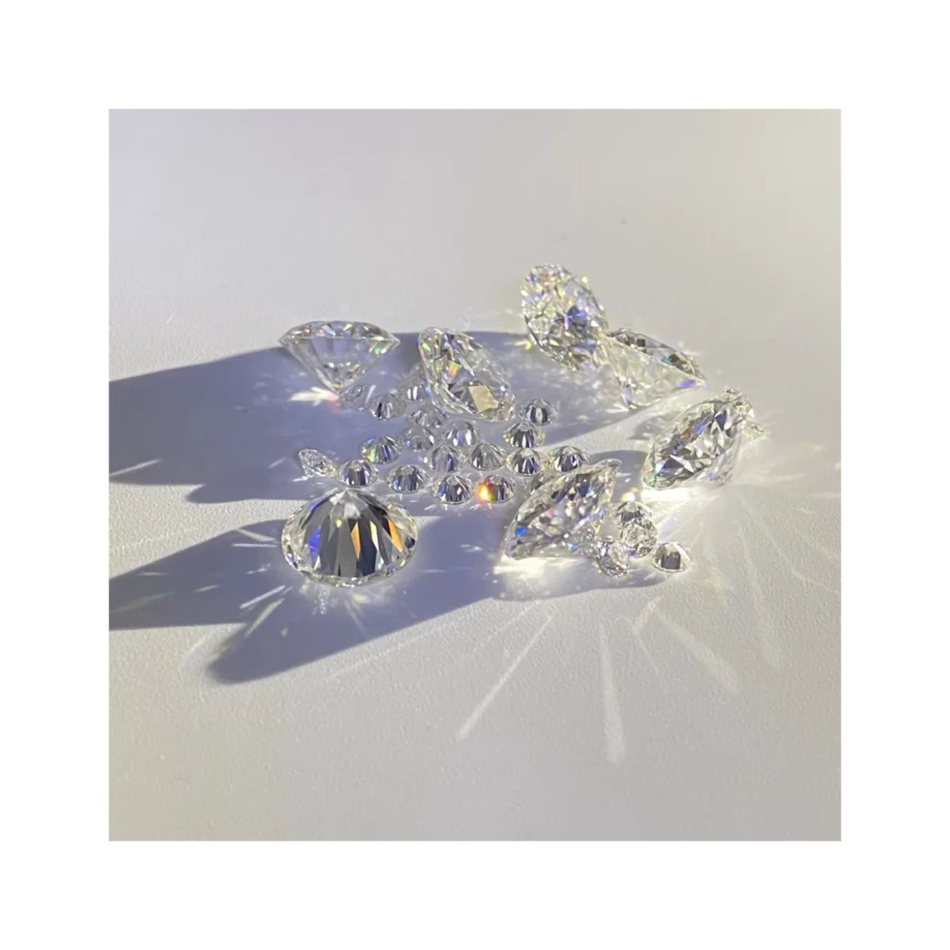 3-12mm White D VVS1 Round Brilliant Cut Moissanite 8mm 2 Carats Loose Synthetic Moissanite Gemstones