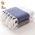Wholesale 100% Genuine Tunisian Cotton Softtextile Hummam Fouta Bath Beach Towels Woven Quick-Dry Plain Style with Tassels