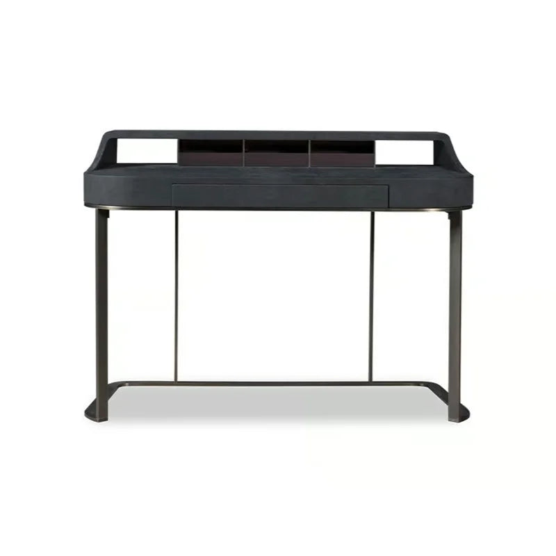WBERT Modern Luxury Writing Desk for Hotel Guest Room Solid Wood Study Desk with Stainless Steel Simple Design for Bedroom