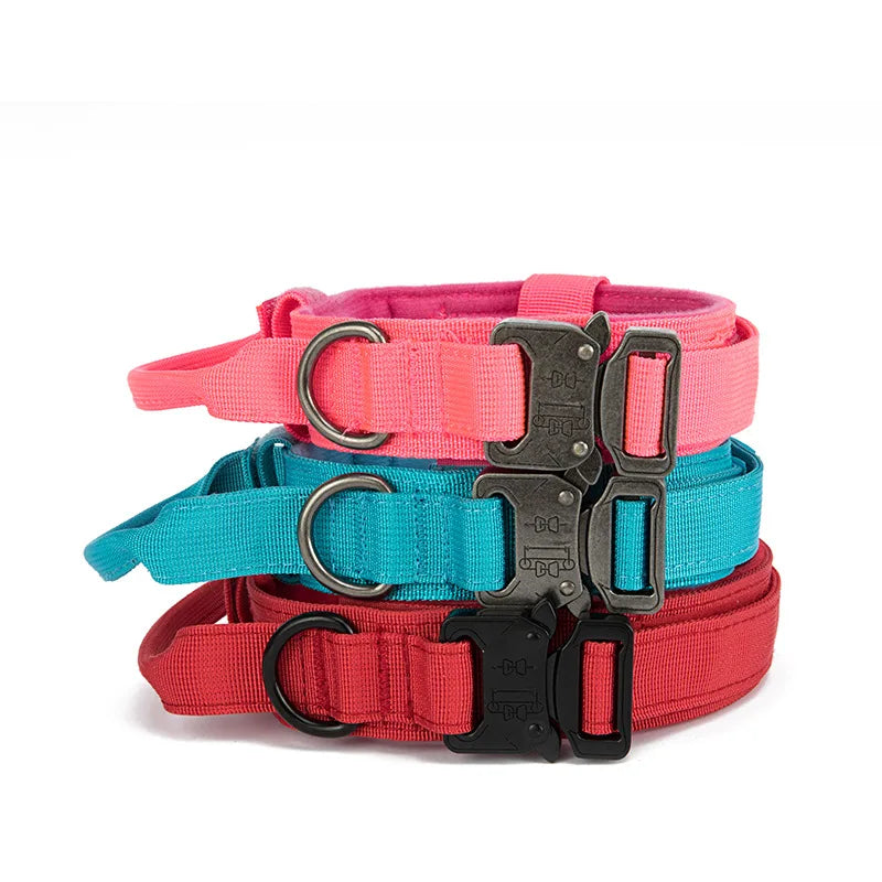 Manufacturer New Style Adjustable Nylon Durable Comfortable With Handle Pet Collar for Dogs