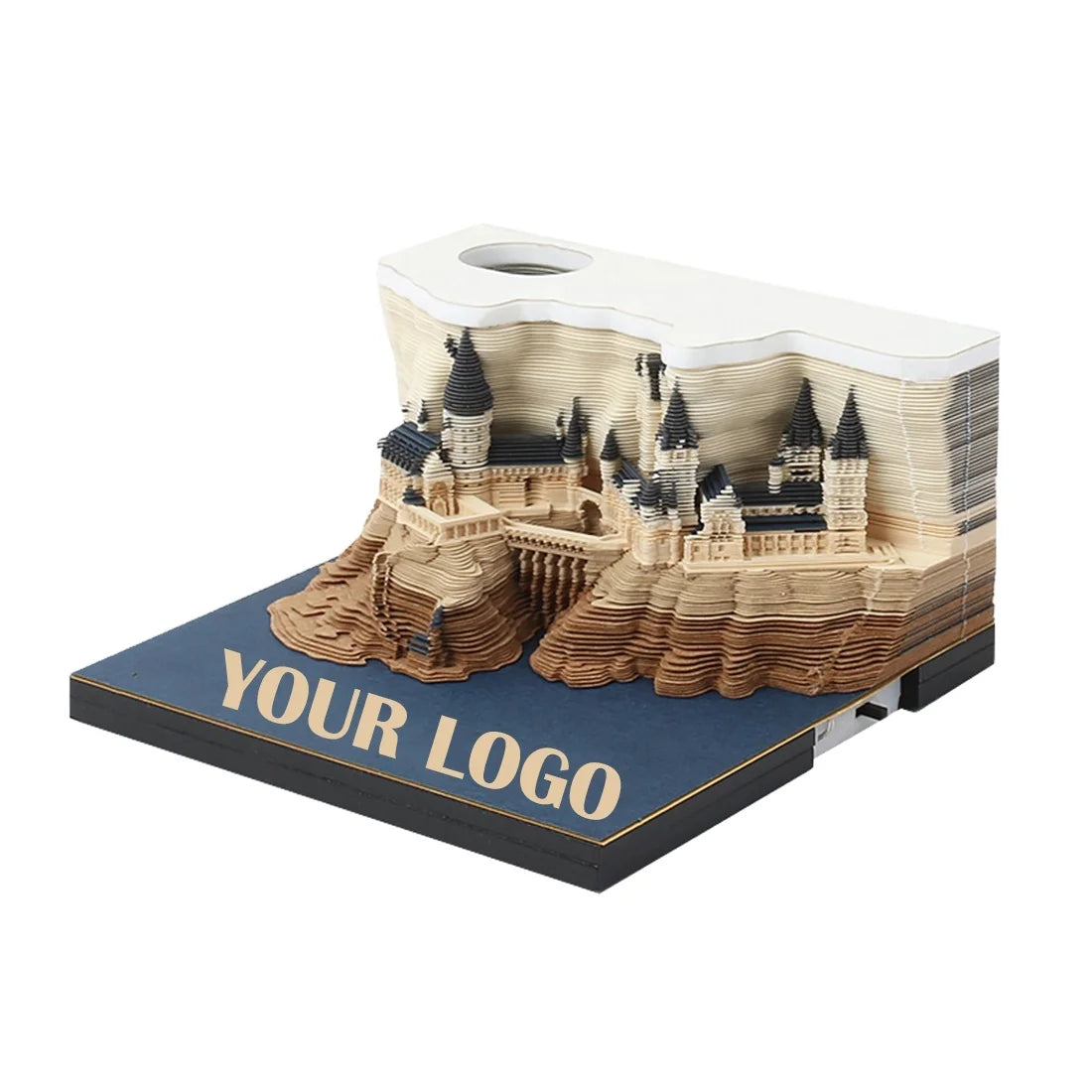 3D Custom Logo Hogwarts Magic Castle Block Note Pad Paper Luxury Easter Unique Chinese New Year Gift Box Acrylic Box and Carton