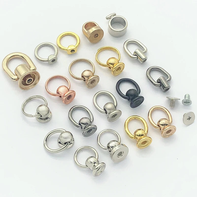 Solid Metal Screw With O Ring for Leather Craft Bag Purse/Phone Case Decoration