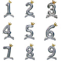 Factory Direct Sale 32 Inch Number Birthday Standing Foil Balloons Silvery Grey Number Balloons Party Decorations