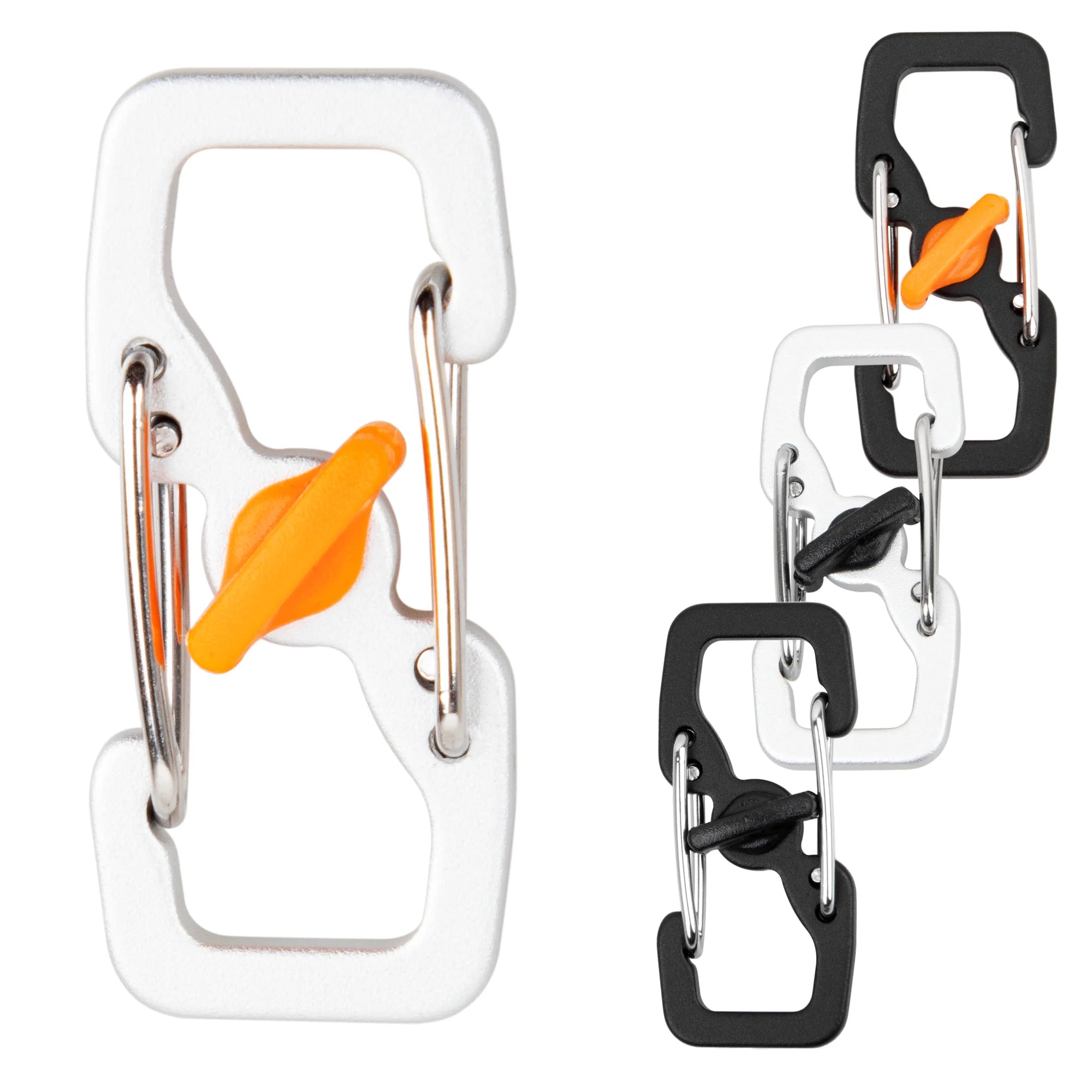 35MM Everyday Carry Mini Carabiner Multifunctional EDC with Locking Buckle and Key Hanging Feature Steel and Aluminum Hook