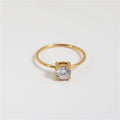 New Non Tarnish & Waterproof Simple Round Diamond Stainless Steel Rings for Women Gold Jewelry