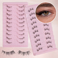 Wholesale Synthetic Half Eye Lashes 3D Faux Terminal Eyelash Customized Box Semi Lashes Cruelty-Free Reusable Natural Length
