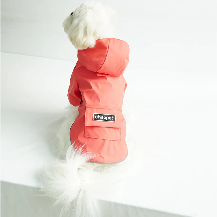 Fashion Dog Stylish Four Season Polyester Print Raincoat Size Optional M Clear