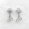 Sterling Silver 3*3mm Semi Mount Stud Eardrops Empty Frame Support Blank Setting S925 Base Without Center Stone DIY for Inlay