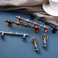 Bedroom Kitchen Cupboard Handle Fancy Classical Decorative Ceramic Antique Brass Zinc Alloy 50 Carton Durable Small Handle JAYA