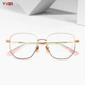 Titanium Unisex Rectangle Frames for Computer and Reading Eyeglasses Big Frame Pink Optical Eyewear