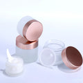 Wholesale 50g Pink Cream Bottles Cosmetic Container 20g 30g Empty Frosted clear Rose Gold Glass Jars