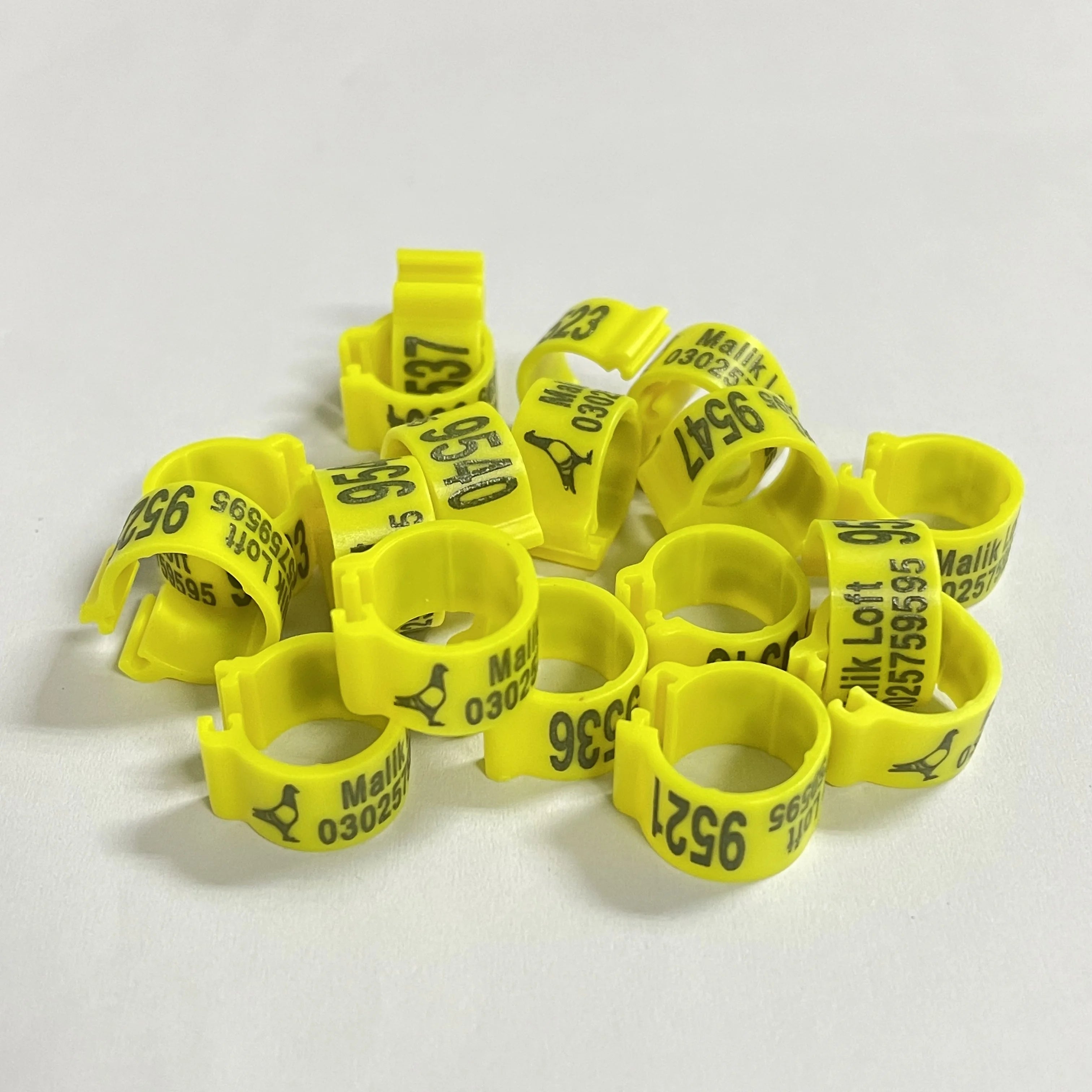 2025 Factory 10mm Colorful Plastic Open Chicken Foot Rings Pigeon Band Live Canary Bird Foot Rings Customized with Number
