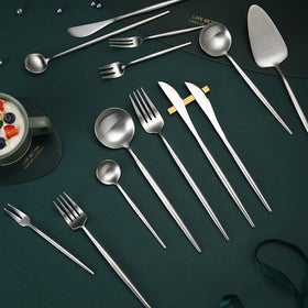 Wholesale Matt Finished Silver Cutipol Stainless Steel Cutlery Flatware Set