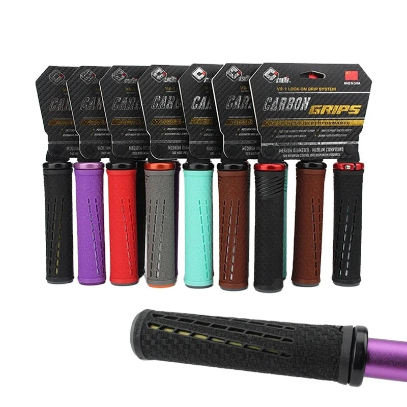 ODI Silicone Grips CF V2-1 Lock on Bike Grips Mountain Bicycle Handlebar Handles Cover Carbon Fiber Handle Plugs Cuffs for MTB