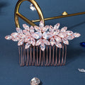 Miallo Hot Selling Zircon Hair Comb Bridal Bridesmaids Rose Gold Hair Combs Hair Accessories for Weddings Girl Jewelry